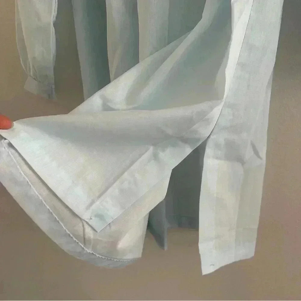 Vintage Christian Dior Blue Cotton Night Gown Dress S/4-6 - Picture 7 of 10